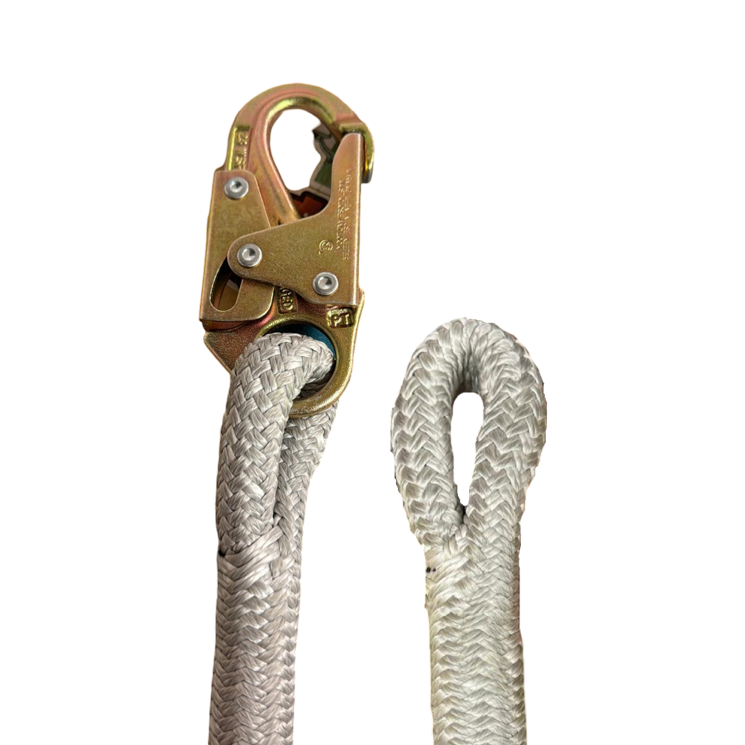 Arbo Space LDB 3/4" Coated Rope Positioning Lanyard W/ Steel Snap Hook 18'