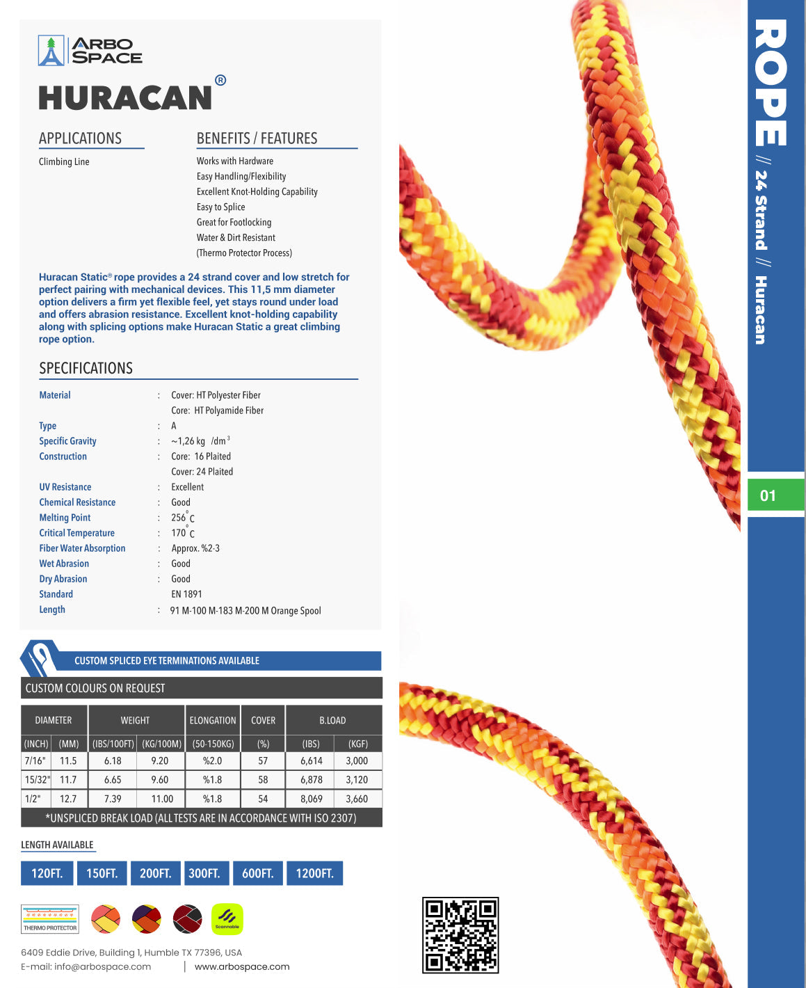 Arbo Space Huracan 12.7mm (1/2") Rope