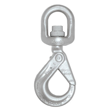Crosby 7/32" S-13326 Shur-Loc Grade 100 Self-Closing Swivel Hook - 3200 lbs WLL