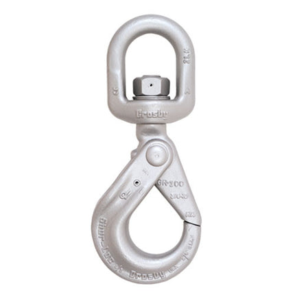 Crosby 7/32" S-1326 Shur-Loc Grade 100 Self-Closing Swivel Hook - 3200 lbs WLL