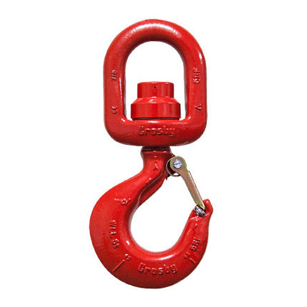 Crosby L-3322B 5 Ton Alloy Ball Bearing Swivel Hook w/ Latch