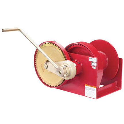 Thern M492B Spur Gear Hand Winch w/ Brake - 10000 lbs Lifting Capacity